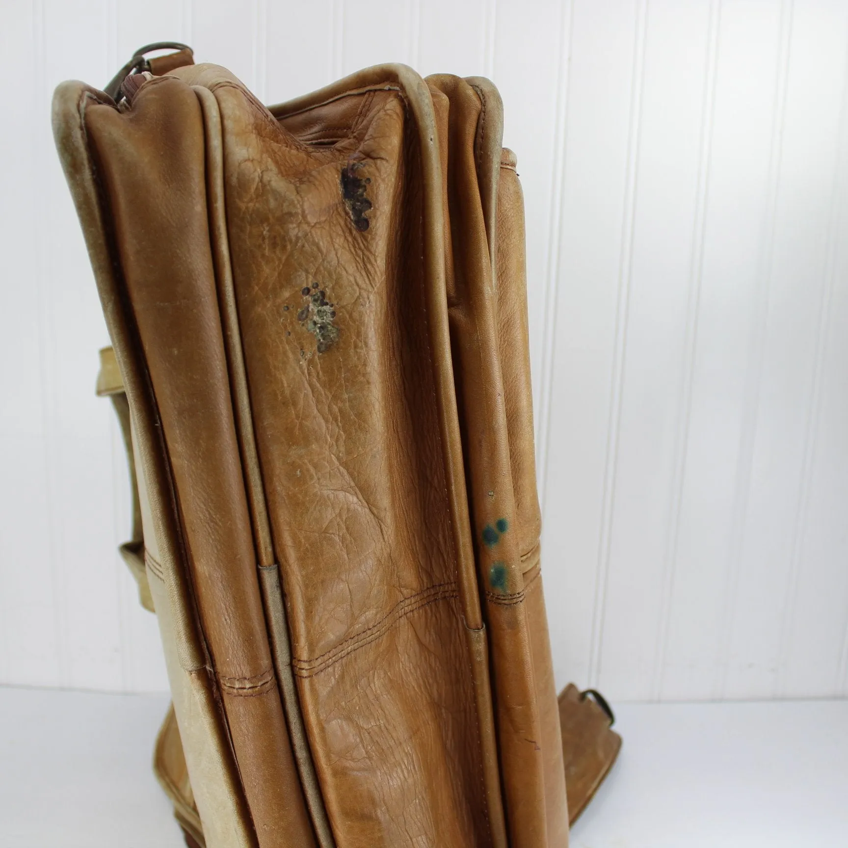 Vintage Shabby Older Leather Briefcase Laptop TLC Conditioner Needed
