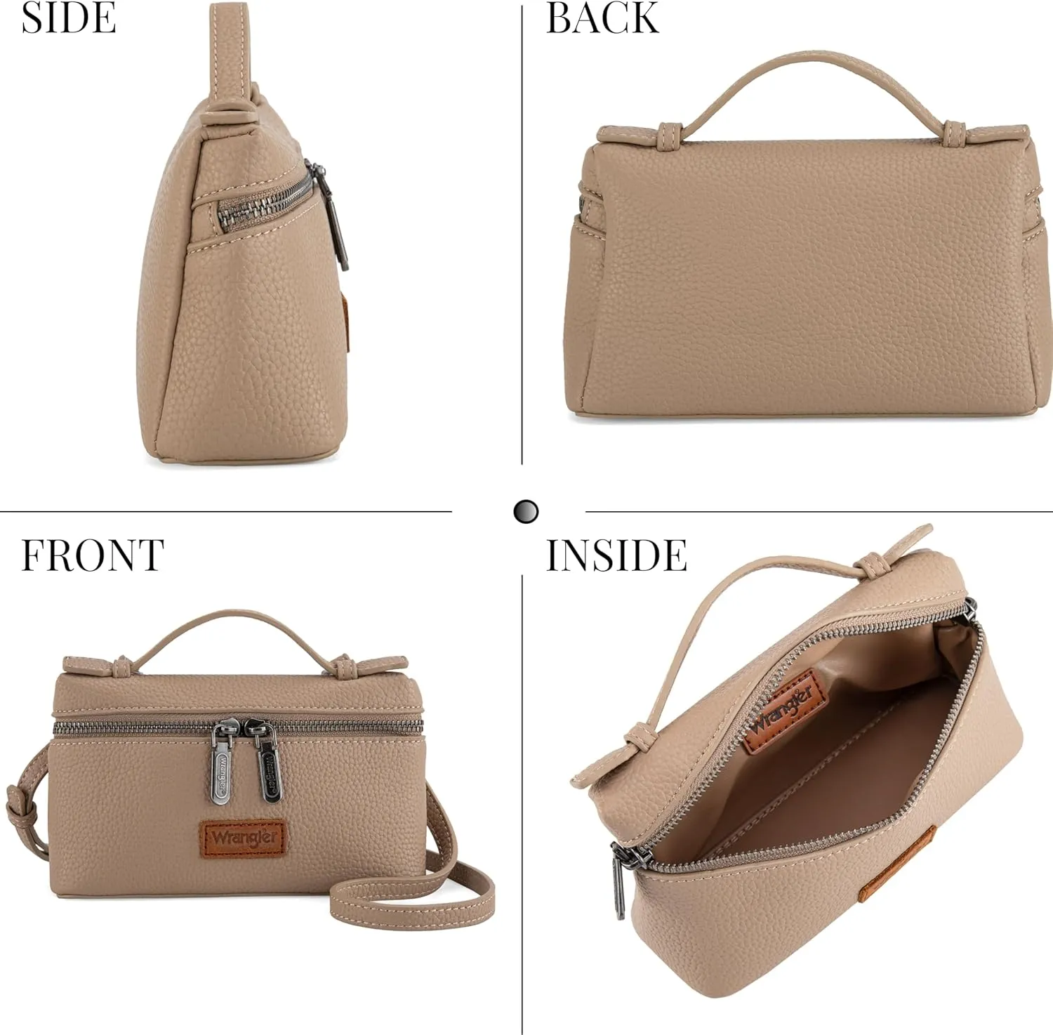 Wrangler Mini Crossbody Bag for Women Top-Handle Handbags Designer Shoulder Cute Purses Trendy