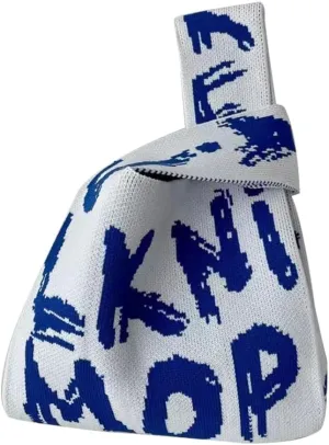 Wrist Bag for Women Sleeve Knot Pouch Crochet Tote Bag Small Cute Wristlet Knitted Bag Portable Purse Gift Bag