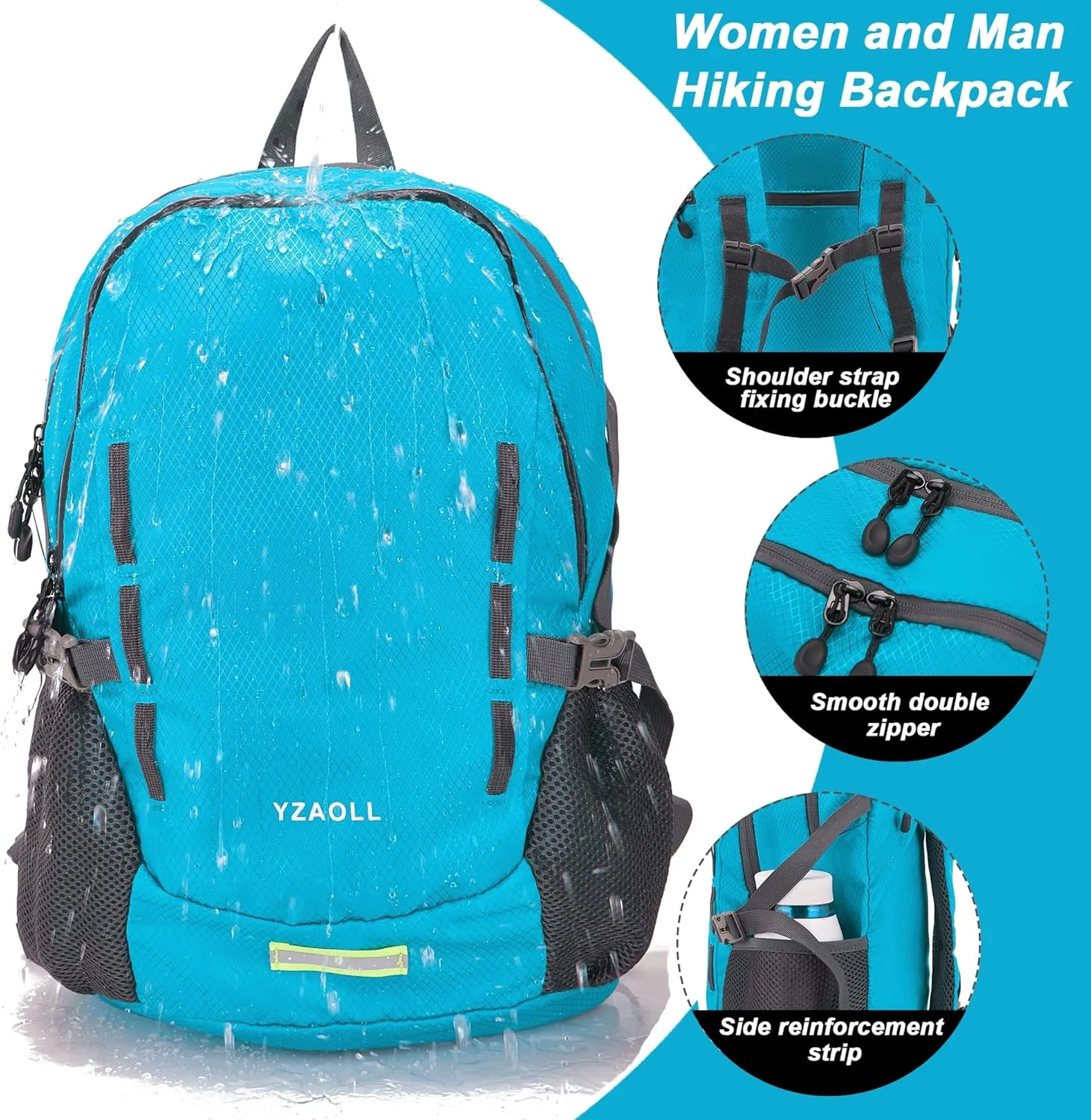 YZAOLL Ultra Lightweight Packable Backpack 20L Foldable Backpack Water Resistant Daypack for Women Men Travel Hiking Backpack